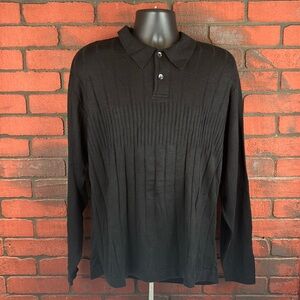 M.E. Sport Collection Men's Polo Sweater Long‎ Sleeve Medium
